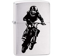 Зажигалка Zippo 200 Motorcross Rider с покрытием Brushed Chrome 29207