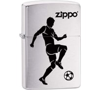 Зажигалка Zippo 200 Soccer Player с покрытием Brushed Chrome 29201