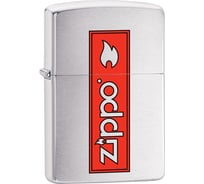 Зажигалка Zippo 200 Logo с покрытием Brushed Chrome 29203