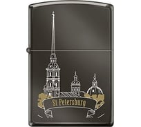 Зажигалка Zippo Петропавловская крепость с покрытием Black Ice 150 ST PETER SKYLINE