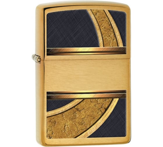 Зажигалка Zippo Gold Black с покрытием Brushed Brass 28673 1