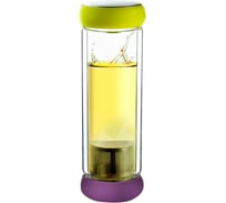 Термобутылка Asobu Twin lid 0.4 л, желтая/фиолетовая TWG1 lime-purple