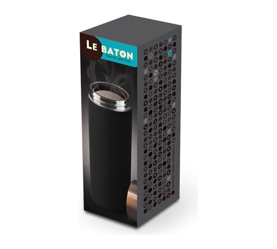 Стальной термос Asobu Le baton travel bottle 0.5 л, черный LB17 silver