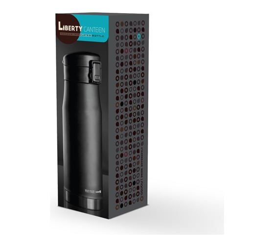 Термокружка Asobu Liberty canteen 0.5 л, черная/стальная LC17 black-smoke