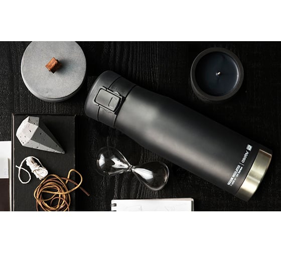 Термокружка Asobu Liberty canteen 0.5 л, черная/стальная LC17 black-silver