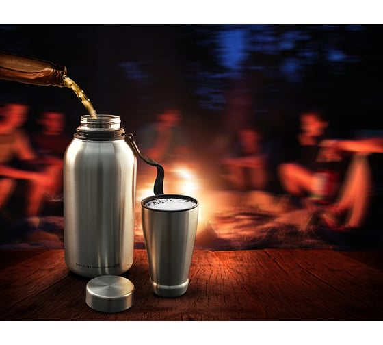 Фляга Asobu The mighty growler 1.9л, стальная G4G silver