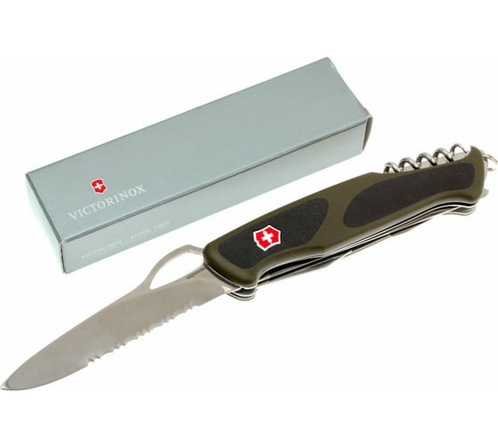 Нож Victorinox RangerGrip 179 0.9563.MWC4 130 мм, 12 функций, зеленый