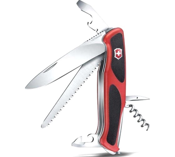 Нож Victorinox RangerGrip 55 130 мм, 12 функций, красный 0.9563.C