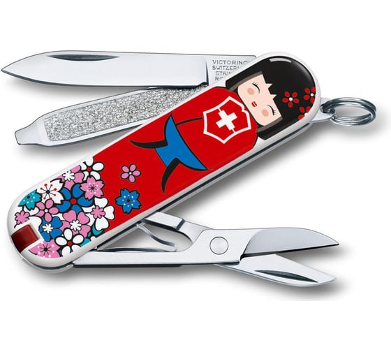 Нож-брелок Victorinox Classic LE 2016 0.6223.L1608 58 мм, 7 функций, Kokeshi