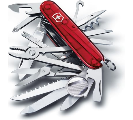 Швейцарский нож красный полупрозрачный Victorinox SwissChamp 1.6795.T