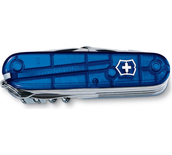 Швейцарский нож синий полупрозрачный Victorinox SwissChamp 1.6795.T2