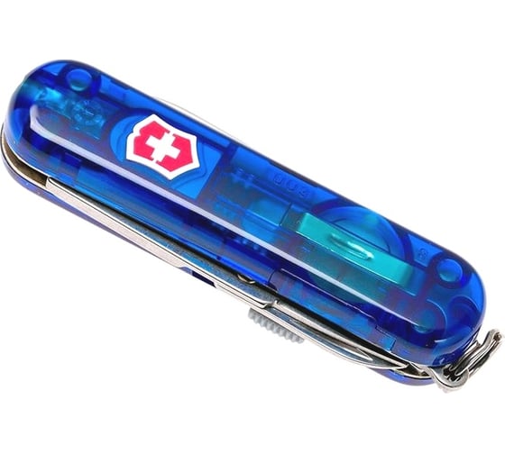 Нож-брелок Victorinox Classic Signature Lite 58 мм, 7 функций, синий полупрозрачный 0.6226.T2