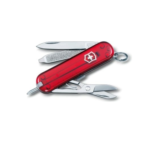 Нож-брелок Victorinox Classic Signature 0.6225.T 58 мм, 7 функций, красный полупрозрачный 1