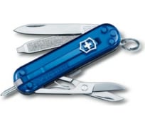 Нож-брелок Victorinox Classic Signature 0.6225.T2 58 мм, 7 функций, синий полупрозрачный