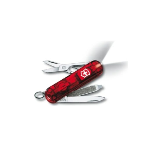 Нож-брелок Victorinox Classic SwissLite 0.6228.T, 58 мм, 7 функций, красный полупрозрачный 1