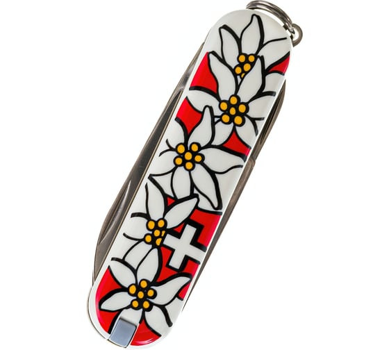 Нож-брелок Victorinox Classic 0.6203.840 58 мм, 7 функций, Edelweiss