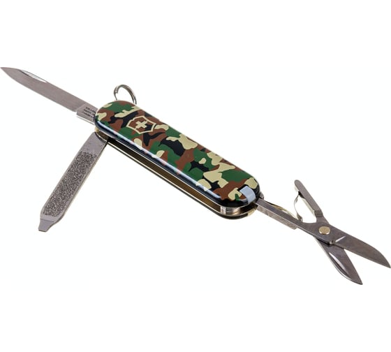 Нож-брелок Victorinox Classic 0.6223.94, 58 мм, 7 функций, камуфляжный