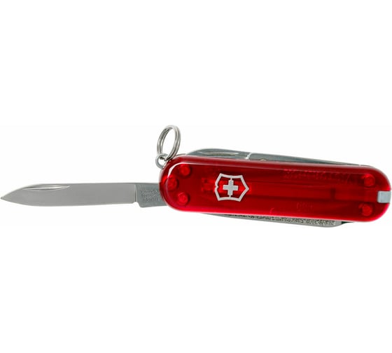 Нож-брелок Victorinox Classic 0.6223.T 58 мм, 7 функций, красный полупрозрачный