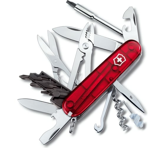 Офицерский нож Victorinox CyberTool Lite 1.7925.T, 91 мм, 36 функций, красный полупрозрачный