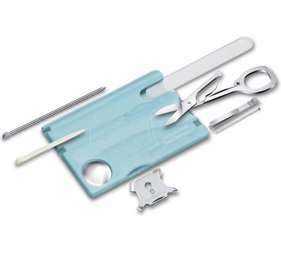 Швейцарская карточка Victorinox SwissCard Nailcare 0.7240.T21 голубая