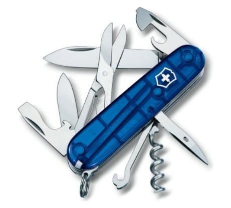Швейцарский нож Victorinox Climber 1.3703.T2 полупрозрачный синий