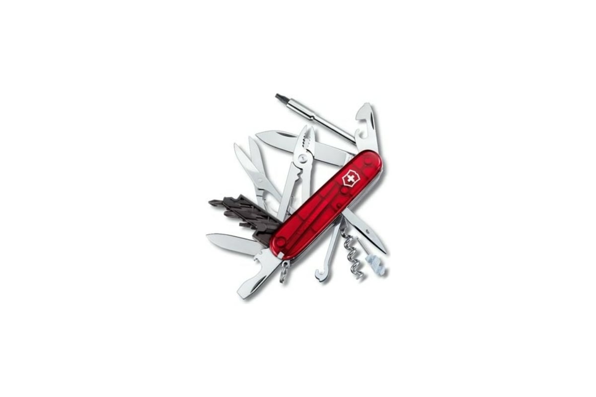 Швейцарский нож Victorinox CyberTool 1.7725.T 91 мм, 34 функций, красный  полупрозрачный - выгодная цена, отзывы, характеристики, фото - купить в  Москве и РФ