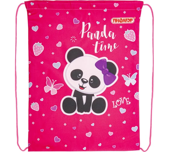 Мешок для обуви Пифагор 1 отделение, 42x34 см, panda time 271601