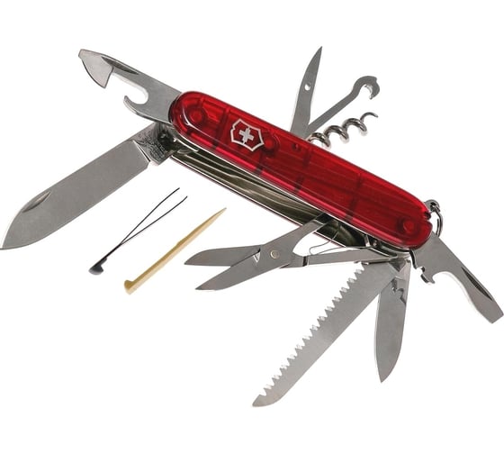 Швейцарский нож Victorinox Huntsman полупрозрачный красный 1.3713.T