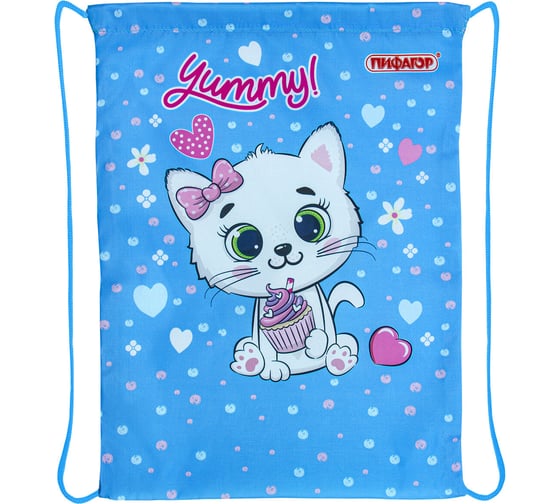Мешок для обуви Пифагор 1 отделение, 42x34 см, yummy cupcake 271603