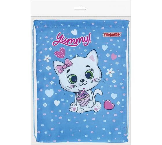 Мешок для обуви Пифагор 1 отделение, 42x34 см, yummy cupcake 271603