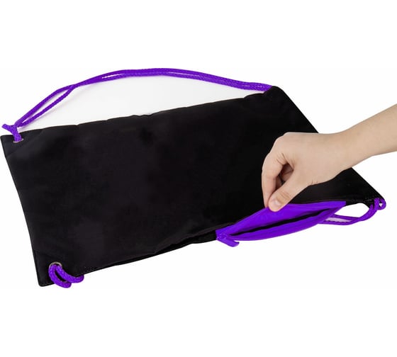 Мешок для обуви BRAUBERG плотный, карман на молнии, подкладка, 43x33 см, neon purple 271626