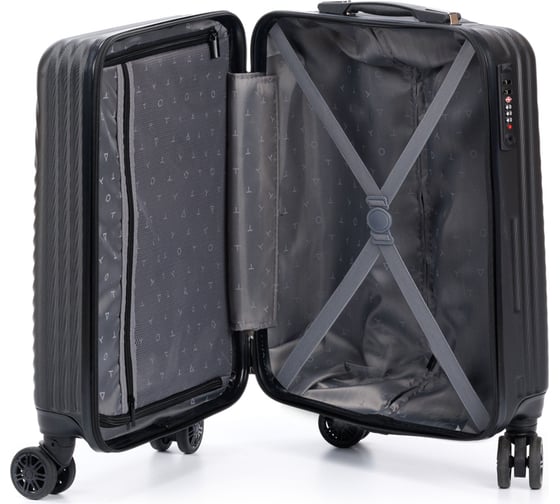 Чемодан Torber Lama, черный, ABS-пластик, 38x21x55 см, 37 л T1919S-Black
