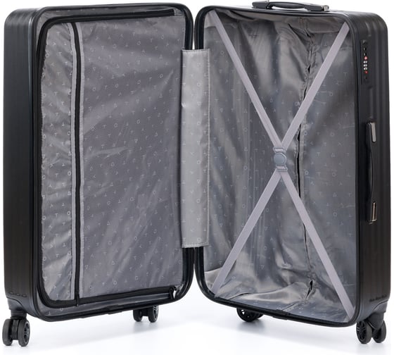 Чемодан Torber Lama, черный, ABS-пластик, 49x29.5x77 см, 92 л T1919L-Black