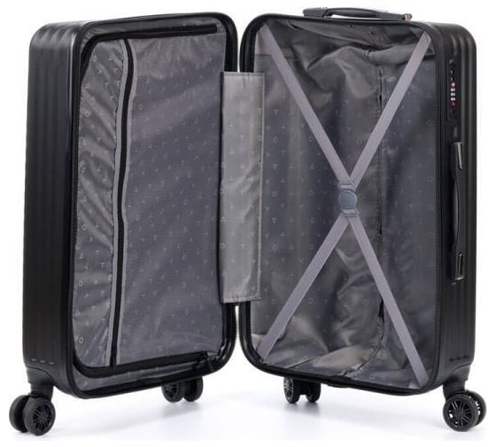 Чемодан Torber Lama, черный, ABS-пластик, 43x25.5x67 см, 62 л T1919M-Black