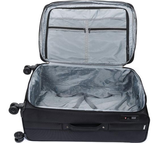 Чемодан Torber Brosno, черный, нейлон 600D, 48x30x78 см, 85 л T1901L-Black