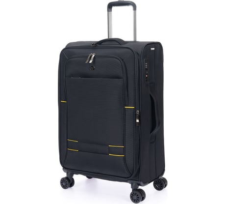 Чемодан Torber Brosno, черный, нейлон 600D, 43.5x26x68 см, 56 л T1901M-Black