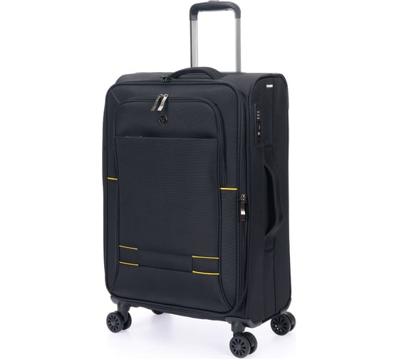 Чемодан Torber Brosno, черный, нейлон 600D, 43.5x26x68 см, 56 л T1901M-Black 1