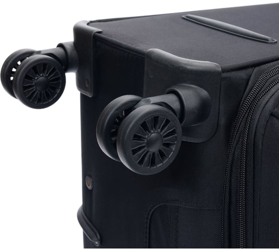 Чемодан Torber Brosno, черный, нейлон 600D, 43.5x26x68 см, 56 л T1901M-Black