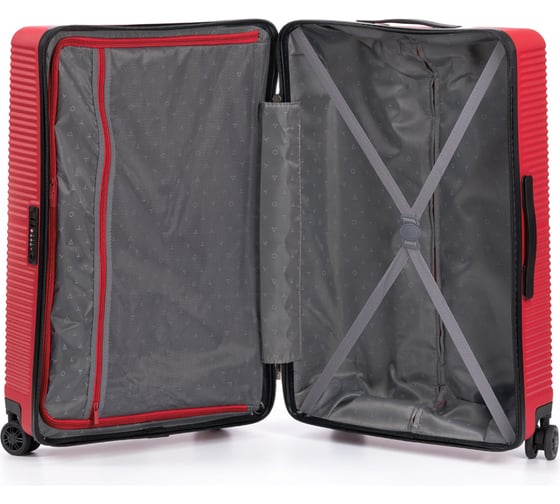 Чемодан Torber Elton, красный, ABS-пластик, 47x29x78 см, 96 л T2056L-Red