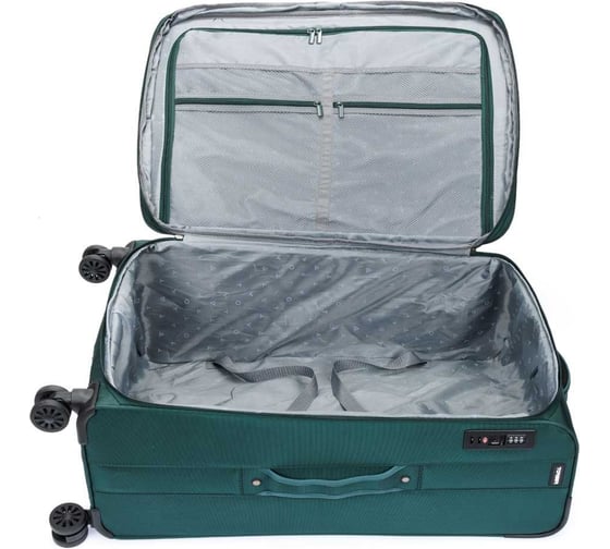 Чемодан Torber Seyd, темно-зеленый, нейлон 600D, 48x26.5x78 см, 85 л T2021L-Green