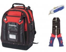 Рюкзак для инструмента повышенной прочности + подарок: стриппер и нож WORKPRO W081065CH