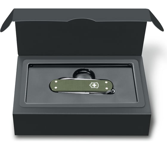 Нож-брелок VICTORINOX Classic Alox 58 мм, 5 функций, зелёный 0.6221.L17