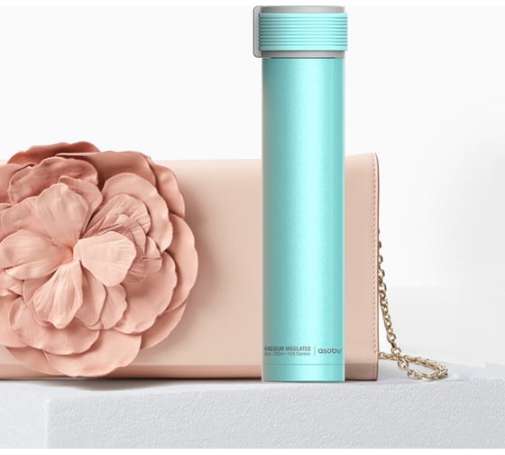 Термобутылка Asobu Skinny mini water bottle 0.23 л, бирюзовая SBV20 teal