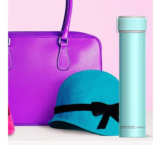 Термобутылка Asobu Skinny mini water bottle 0.23 л, бирюзовая SBV20 teal