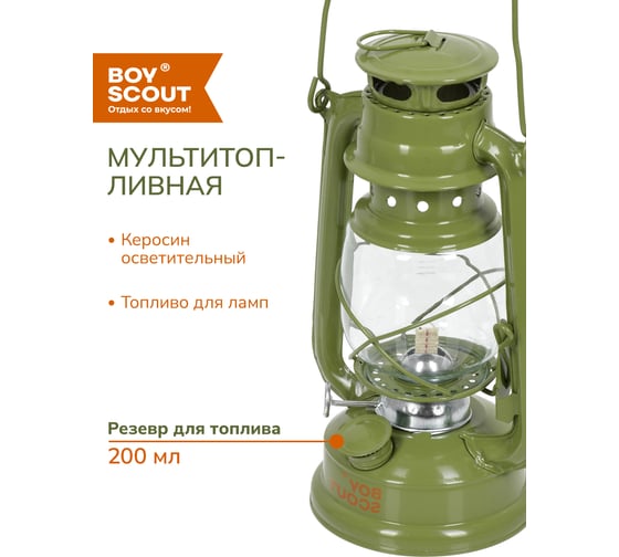 Мультитопливная лампа BOYSCOUT Летучая мышь 24.5см 61152
