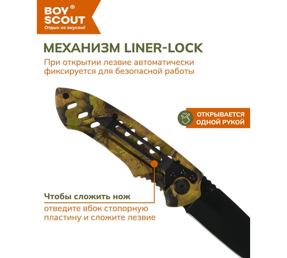 Складной нож BOYSCOUT Рейнджер 11.5/20см, в чехле 61287