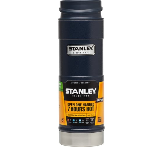 Термокружка Stanley Classic Mug 0.47л 1-Hand темно-синяя 10-01394-014