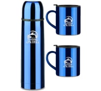 Набор Арктика: классический термос 1л + 2 кружки 300мл 102-1000S-BL синий