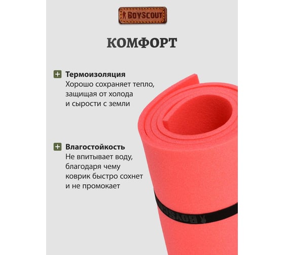 Туристический коврик BOYSCOUT 180х60х0.8 см 61141