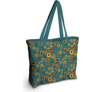 Женская спортивная пляжная сумка JOYARTY Подсолнухи лета, текстильная, на молнии, 49x36 см bsz_423861